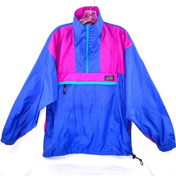 Sierra Sport Jackets & Blazers - Sierra Sport Oversized Vintage 90's Color Blocked Windbreaker Pullover Sz S